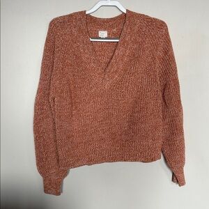 A New Day Rust Women’s Knit V Neck Sweater Size M